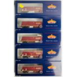 5x Bachmann 37-850 Fitted with P4 Wheel Sets, 104 T HTA EWS Thrall Hopper Wagons - All Boxed. P&P