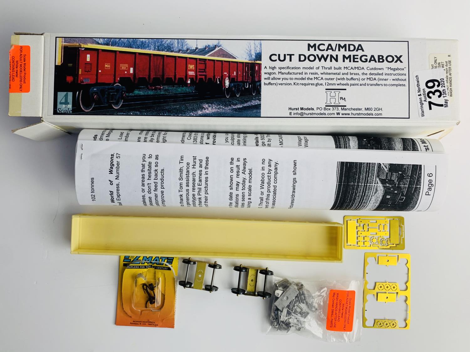 Hurst Model MCA/MDA Wagon Loco Kit - P4 Wheel Sets Included - CONTENTS UNCHECKED. P&P Group 2 (£18+