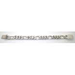 Gents silver Figaro bracelet 104g. P&P group 1 (£16 for the first item and £1.50 for subsequent