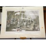 Unframed print of Nelson's last signal at Trafalgar, after the original painting by Thomas Davidson,