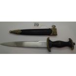 German WWII style SA dagger, L: 37 cm, blade L: 22 cm. P&P Group 2 (£18+VAT for the first lot and £