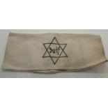 WWII German style Jewish camp armband P&P Group 1 (£14+VAT for the first lot and £1+VAT for