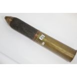 WWI British style inert 16 pdr shrapnel shell, dated 1916, H: 58 cm. P&P Group 3 (£25+VAT for the