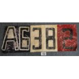 WWI style panel possibly cut from a military aircraft, 57 x 22 cm. P&P Group 1 (£14+VAT for the