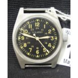 Vietnam War type US Army wristwatch with inscription Navigation Hack Watch Type A7 Over wound. P&P