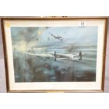 Framed Dambusters print by Robert Taylor, signed by Sir Harold Brownlow Morgan "Micky" Martin,