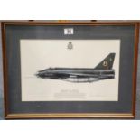 Limited edition print of Lightning F.2A 19 Squadron Gutersloh 43 x 29 cm. P&P Group 3 (£25+VAT for