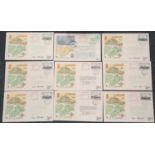 Nine Falkland Islands Task Force stamped covers, seven signed. P&P Group 1 (£14+VAT for the first