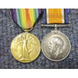 WWI medal pair to 15973 Cpl. J Bones W Yorks Regt, served 10/9/1915 - 3/4/1916 when wounded,