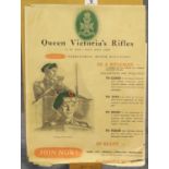 Queen Victoria's Rifles recruitment poster, c1950, 52 x 38 cm P&P Group 1 (£14+VAT for the first lot