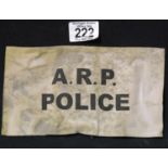 WWII ARP Police style armband. P&P Group 1 (£14+VAT for the first lot and £1+VAT for subsequent