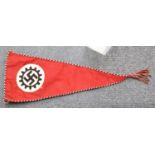 German WWII style pennant, L: 45 cm. P&P Group 1 (£14+VAT for the first lot and £1+VAT for
