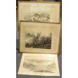 Two framed and one unframed prints from the Illustrated London News depicting images from the Boar