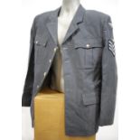 Post- WWII RAF style Flight Sergeant dress uniform jacket. P&P Group 3 (£25+VAT for the first lot