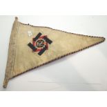 WWII German style pennant for TENO, L: 33 cm. P&P Group 1 (£14+VAT for the first lot and £1+VAT