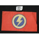 WWII British style Union of Fascists armband. P&P Group 1 (£14+VAT for the first lot and £1+VAT