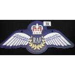 Cast iron RAF sign W: 35 cm. P&P Group 2 (£18+VAT for the first lot and £2+VAT for subsequent lots)
