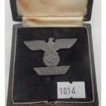 German WWII style Iron Cross first class badge in case. P&P Group 1 (£14+VAT for the first lot