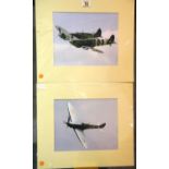 Two mounted Spitfire photographs mk9 and mk11. P&P Group 2 (£18+VAT for the first lot and £2+VAT for