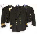 Royal Navy captain's jacket and two dress jackets. P&P Group 3 (£25+VAT for the first lot and £5+VAT
