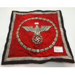 WWII German style small square banner / table flag, 30 x 30 cm. P&P Group 1 (£14+VAT for the first