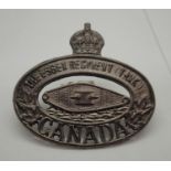 WWII style Canadian Essex Tank Regiment cap badge. P&P Group 1 (£14+VAT for the first lot and £1+VAT