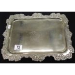 Victorian silver plated tray inscribed to BSM Emby on his retirement, 1897. P&P Group 1 (£14+VAT for