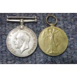 WWI medal pair to M2-268260 Pte. E A Springett ASC. P&P Group 1 (£14+VAT for the first lot and £1+