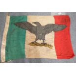 WWII Italian style RSI Fascist flag, 60 x 90 cm. P&P Group 1 (£14+VAT for the first lot and £1+VAT
