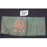 WWII British style WLA armband. P&P Group 1 (£14+VAT for the first lot and £1+VAT for subsequent