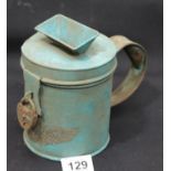 WWII German style locked Luftshutz collection tin, H: 15 cm. P&P Group 1 (£14+VAT for the first