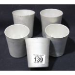 Five WWII german type Kriegsmarine non magnetic stacking beakers, H: 8 cm. P&P Group 1 (£14+VAT