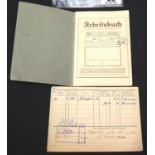 German WWII workbook and travel pass. P&P Group 1 (£14+VAT for the first lot and £1+VAT for