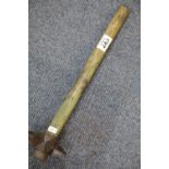 WWI style British trench mace on an entrenching tool handle, mace D: 12 cm. P&P Group 2 (£18+VAT for