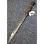 WWII German style K98 bayonet lacking scabbard, numbered 5962 and 4ASW to blade, L: 39 cm, blade