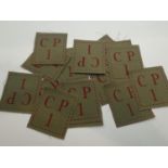 Eight pairs of WWII Home Guard style Dads Army shoulder flashes with CP logo for Croft and Perry,