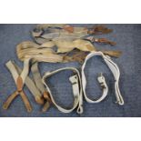 Mixed WWII style naval belts and uniform braces. P&P Group 3 (£25+VAT for the first lot and £5+VAT