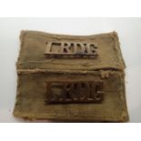 WWII style theatre-made Long Range Desert Group shoulder slides. P&P Group 1 (£14+VAT for the