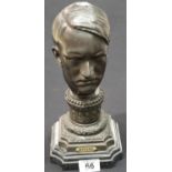 Bronze Adolf Hitler bust, H: 30 cm including marble base. P&P Group 3 (£25+VAT for the first lot and