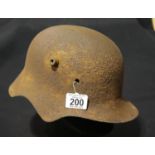 WWI style Imperial German Army semi relic M18 helmet stamped ET-64. P&P Group 2 (£18+VAT for the