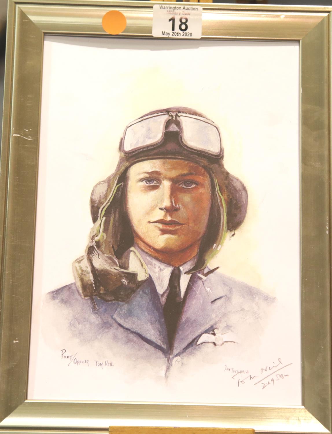 After David Pritchard, print of Pilot / Officer Tom Neil, 249 Squadron, signed in pencil lower