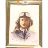 After David Pritchard, print of Pilot / Officer Tom Neil, 249 Squadron, signed in pencil lower