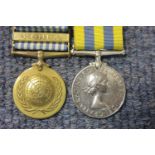 Elizabeth II Korea medal and UN medal with Korea bar to T/22774144 DVR J A Allen RASC. P&P Group