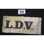 WWII British style LDV armband. P&P Group 1 (£14+VAT for the first lot and £1+VAT for subsequent