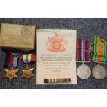 WWII medals in box of issue to H C W Somers-Smith from Walton-on-Thames, officer? P&P Group 1 (£14+