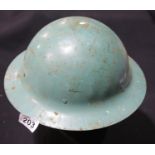 WWII British helmet with liner, stamped size 8. P&P Group 2 (£18+VAT for the first lot and £2+VAT