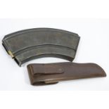 Single Bren gun magazine and a leather sheath. P&P Group 1 (£14+VAT for the first lot and £1+VAT for
