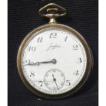 WWII German style pocket watch marked Junghans, having a Wermacht belt buckle centre soldered to the