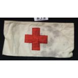 WWII RAF style Red Cross armband stamped AM 1940. P&P Group 1 (£14+VAT for the first lot and £1+
