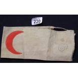 WWI Turkish style Red Crescent armband. P&P Group 1 (£14+VAT for the first lot and £1+VAT for